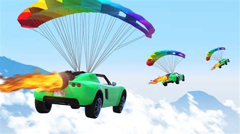 The Rocket Parachute Car Gta 5 Funny Moments Youtube