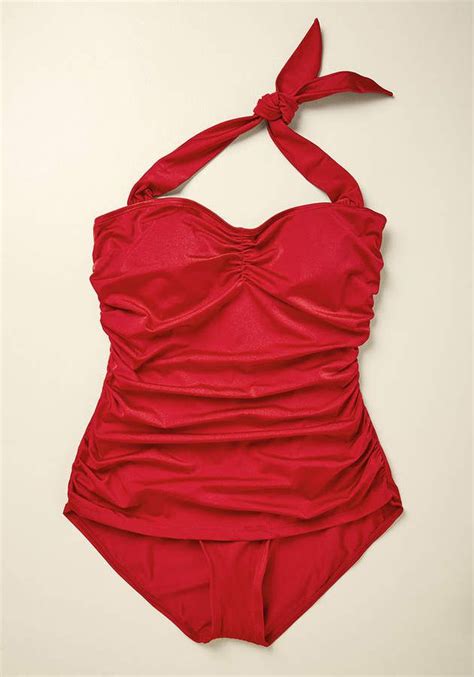 Bathing Beauty One Piece Swimsuit In Red Plus Size In 16 Skirted By