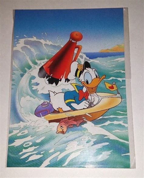 Disney Donald Duck Sailor Speed Boat Postcard Printed In France