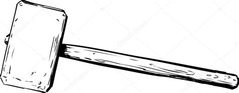Sledge Hammer Clip Art Outline Of Large Sledge Hammer Over White My