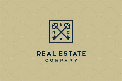 Simple Crossed Keys Real Estate Logo Real Estate Logo