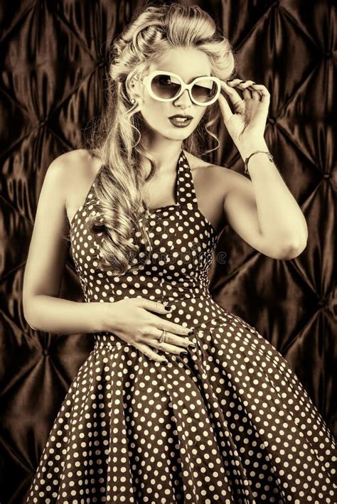 Sensual Pinup Stock Photo Image Of Curly Oldfashioned 37031926