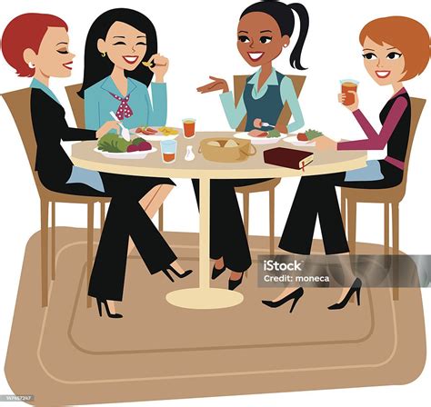 Women Having Lunch Together Stock Illustration Download Image Now