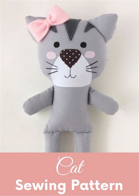 Pdf Cat Doll Sewing Pattern And Tutorial Dress Up Doll Animal Etsy
