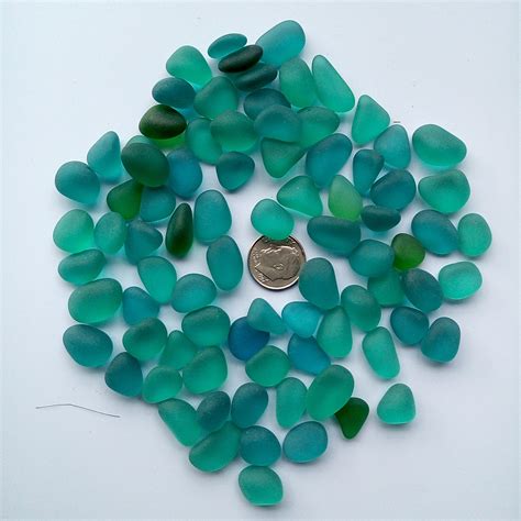 20 Pieces Beach Sea Glass Lot Bulk Wholesale Teal Green Blue Etsy