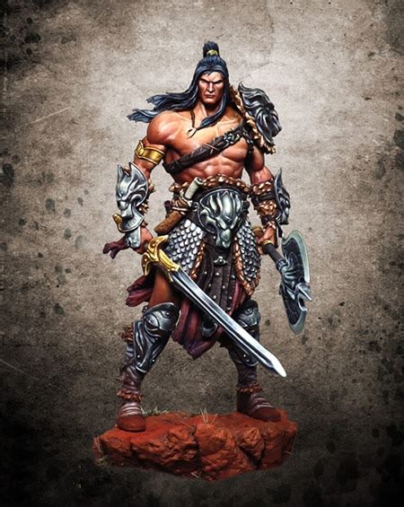 Mm Ancient Warrior Stand With Base Resin Figure Model Kits