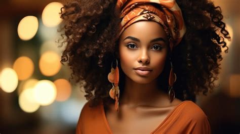 Premium Photo Portrait Of Beautiful African American Woman With
