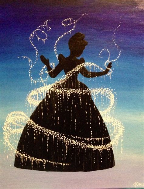 Watch me paint simple disney castle silhouette alexa mcquillan. Cinderella Silhouette | Disney canvas, Cinderella ...