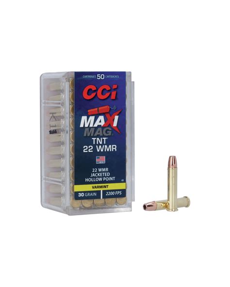 Cci Ammunition Maxi Mag Varmint Ammo 22wmr Tnt Jacketed Hp 30gr