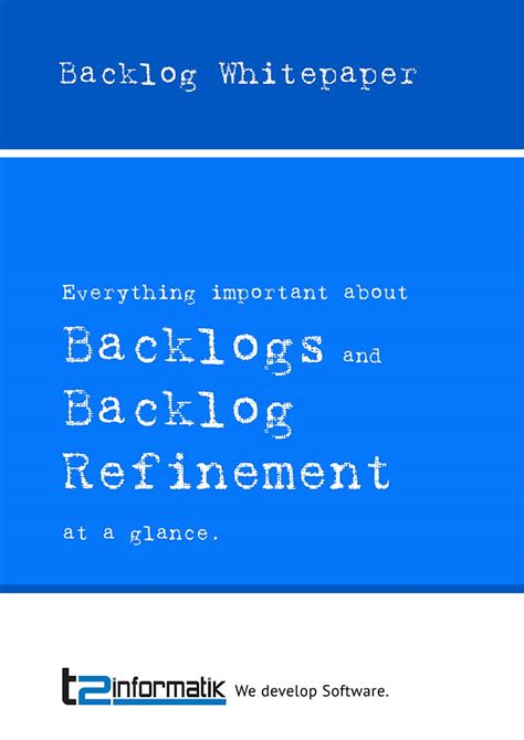 What Is Backlog Refinement Smartpedia T2informatik