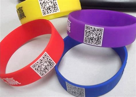 Ios users may show their profile page to the police. QR code custom silicone rubber wristband for promotional ...