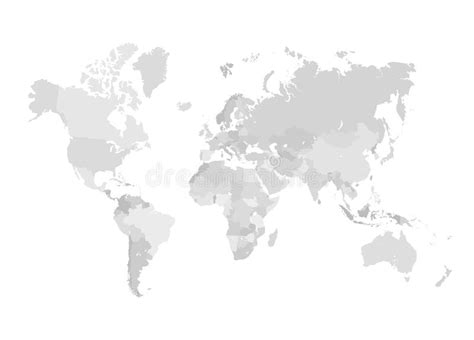Grey World Map Illustration Stock Vector Illustration Of