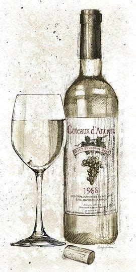 Wine Bottle And Glass Art Pencil Wine Ii By Avery