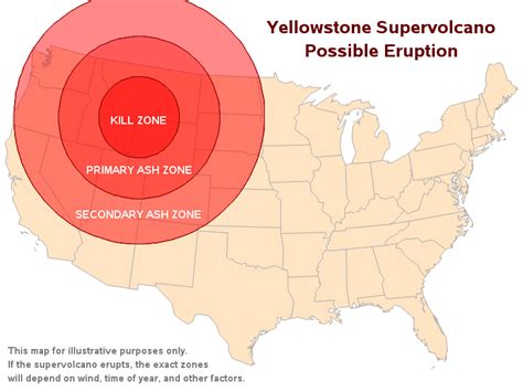 Yellowstone Volcano Possible Eruption Zones