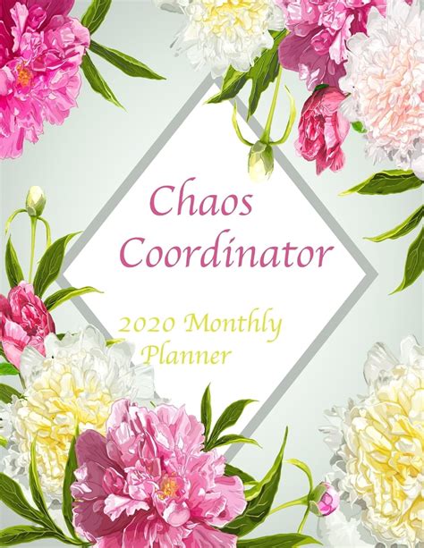 Floral Planners And Organizers Chaos Coordinator 2020 Monthly Planner Floral Mint Green And Pink
