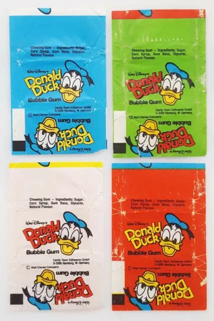 Donald Duck Walt Disney Original Authentic Chewing Gum Wrappers Set