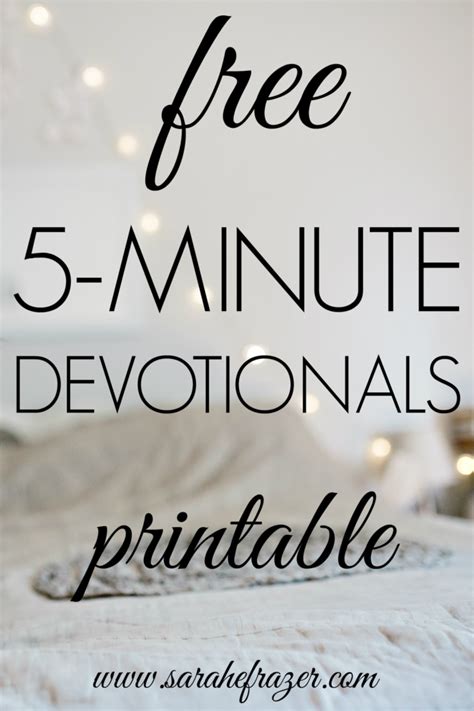 Free 5 Minute Devotionals Free To Print Sarah E Frazer