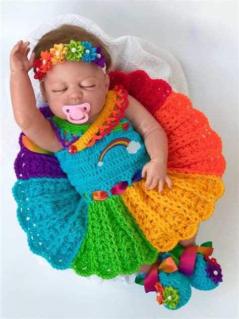 Rainbow Baby Crochet Dress Pattern Etsy Robe Au Crochet Pour Bébé