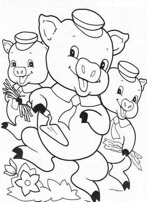 ️3 Little Pig Coloring Pages Free Download