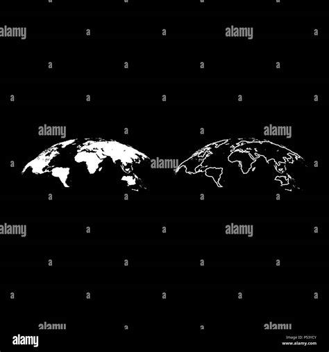 mapa del mundo en 3d de la superficie de efecto conjunto de iconos de vector de color blanco i