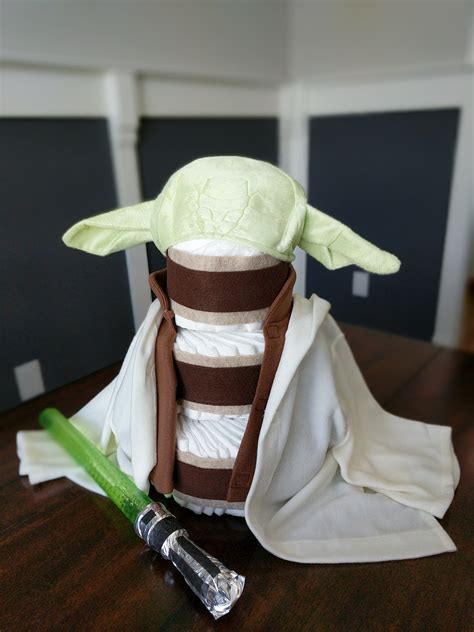 I Made A Yoda Diaper Cake For My Sister S Star Wars Themed Baby Shower