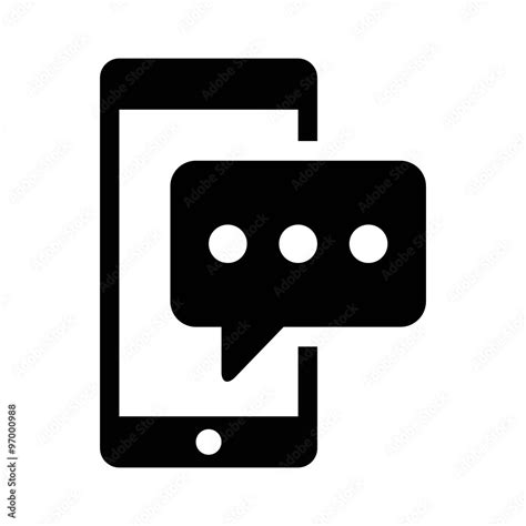 Sms Phone Text Message Flat Icon For Apps And Websites Stock Vector
