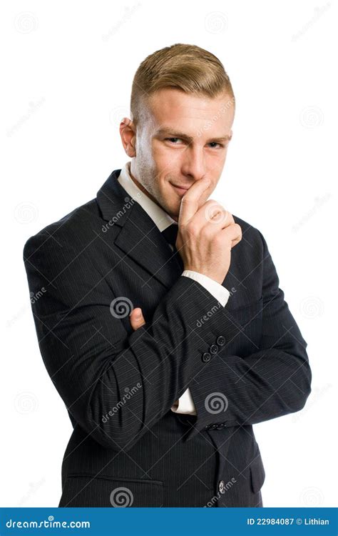 Businessman With Mischievous Smile Stock Image Image Of Isolated