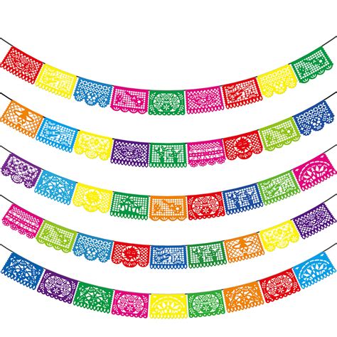 Buy Mexican Party Banners 5 Pack Papel Picado Banner Cinco De Mayo