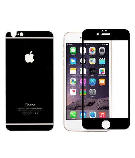Mos Front And Back Tempered Glass For Apple Iphone 6 Black Plain Back
