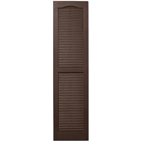 Alpha 145 In W X 3488 In H Brown Paintable Louvered Exterior Shutters