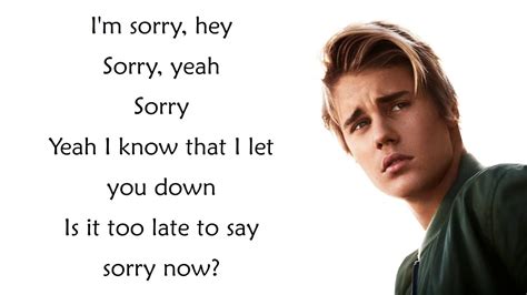 Lyrics Sorry Justin Bieber Youtube