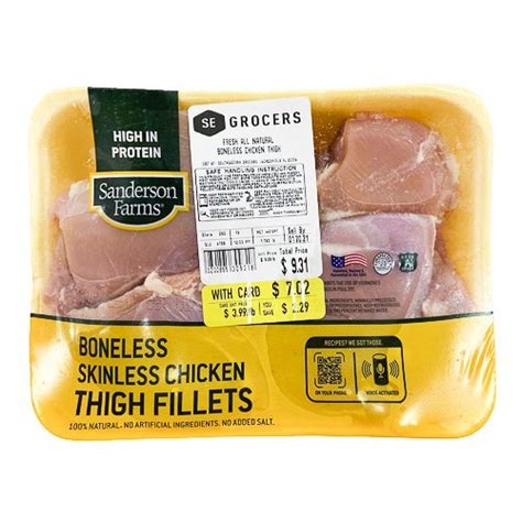 Boneless Skinless Chicken Thigh Fillets Sanderson Farms Approx 175 Lbs Price Per Lb Delivery