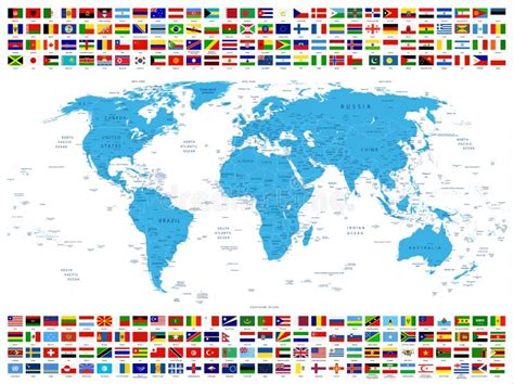 All Country Flags And World Map Stock Vector Illustration Of Kingdom