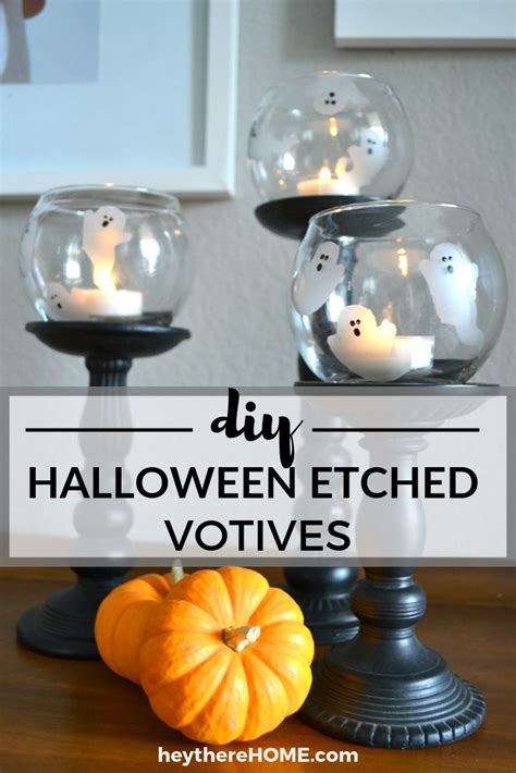 Diy Spooky Ghosts Etched Votives Halloween Diy Diy Halloween