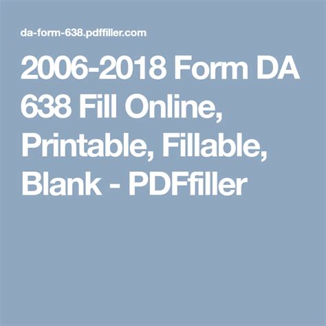 2006 2018 Form Da 638 Fill Online Printable Fillable