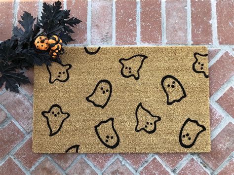Halloween Doormat Welcome Mat Ghost Thanksgiving Doormat Fall