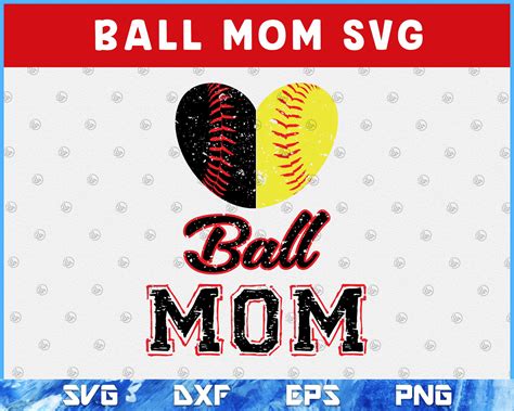 Ball Mom SVG, Ball Mom Shirt, Ball Mom Png, Ball Mom Baseball And Softball SVG, Ball Mom With 