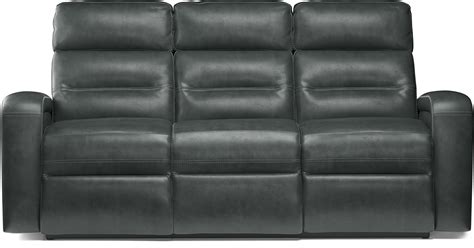 Sierra Madre Gray Leather Dual Power Reclining Sofa Rooms To Go
