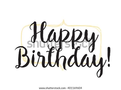 Happy Birthday Inscription Greeting Card Calligraphy Image