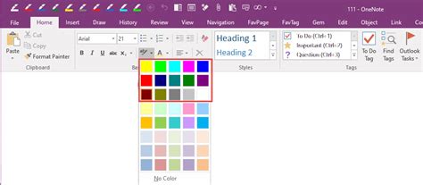 I have no colors in my color palette for page color in onenote 2013. Create New OneNote Page to Save the Highlight Text_Office ...