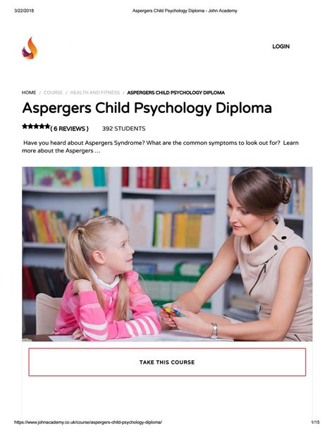 Aspergers Child Psychology Diploma John Academy Child Psychology