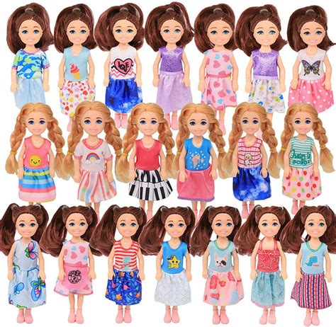 مجموعة ملابس مكونة من 20 مجموعة من 6 بوصة من دمى تشيلسي للفتيات ، دمية صغيرة جميلة ملابس للأطفال