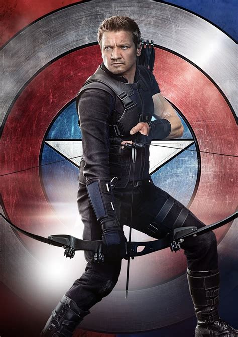 Hawkeye Jeremyrenner Textless Character Civil War Poster Captain
