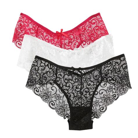 3pcspack Sexy Women Lace Panties Underwear Lace Briefs S M L Xl Women Underwear Girls Female