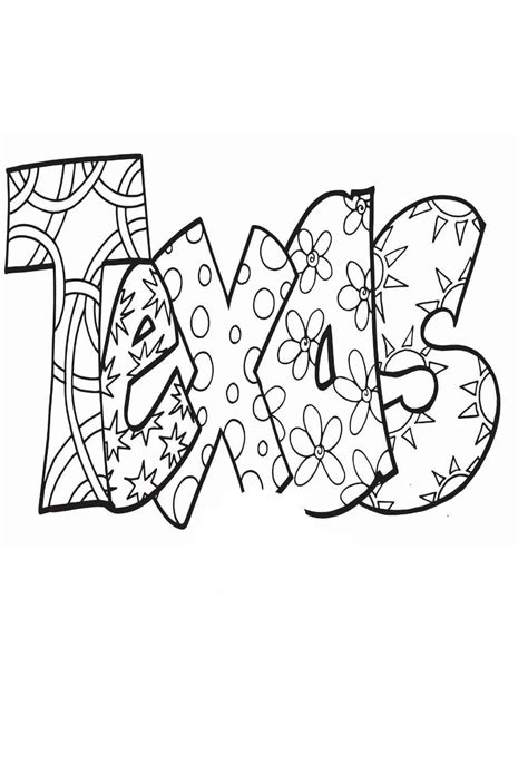 Free Texas State coloring page - Download, Print or Color Online for Free