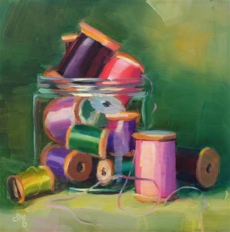 Daily Paintworks No 779 Peggys Spools 2 Original Fine Art For