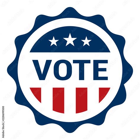 Vote Election Day Badge Usa Elections Badge Icon Stock Vector