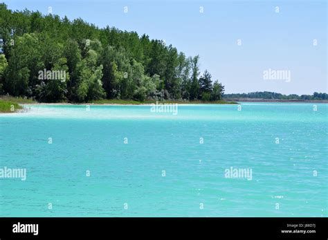 Turquoise Color Lake In Poland Near Turek Town Turquoise Lake