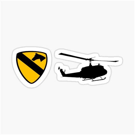 1st Air Cavalry Logo And Huey Sticker For Sale By Burntwolf27