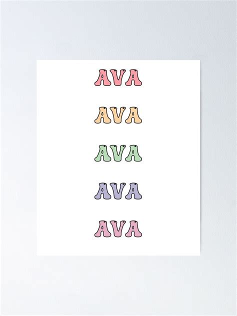 Ava Name Set Pack Poster For Sale By Simplife Art Redbubble